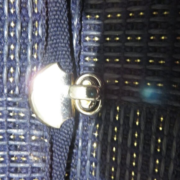 BOGO Palazzo Vecchio Firenze in Italian navy woven rafia wood handle crossbody - Picture 15 of 15